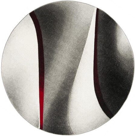 Safavieh 4 x 4 ft. Hollywood Power Loomed Round Area Rug; Grey & Red HLW712K-4R